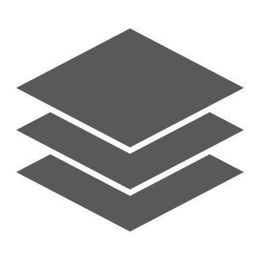 Katmanlar glif simgesi, araçları ve tasarım, işareti, vektör grafikleri, beyaz bir arka planda eps 10 katı bir desen aletleri.