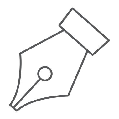 Kalem aracı ince çizgi simgesi, araçları ve vektör grafikleri, beyaz bir arka planda eps 10 doğrusal bir desen tasarımı, dolma kalem işareti,.