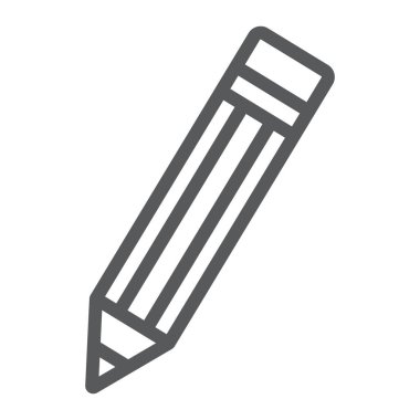 Kalem satırı simgesi, araçları ve vektör grafikleri, beyaz bir arka planda eps 10 doğrusal bir desen tasarımı, kalem işareti,.