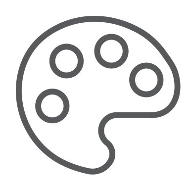 Renk paleti satırı simgesi, araçları ve sanat, boya işareti, vektör grafikleri, Doğrusal model beyaz bir arka planda eps 10.