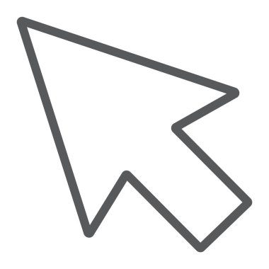 Seçim satırı simgesi, araçları ve vektör grafikleri, beyaz bir arka planda eps 10 doğrusal bir desen tasarımı, ok işareti,.