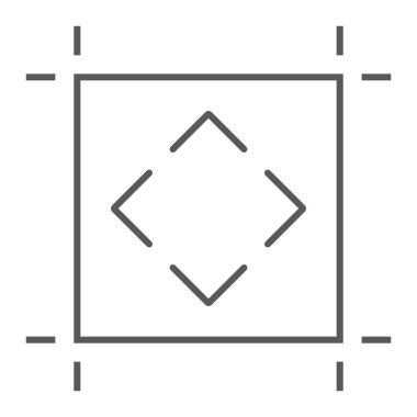 Çalışma yüzeyi ince çizgi simgesi, araçları ve tasarım, Yönetim Kurulu üye, vektör grafikleri, Doğrusal model beyaz bir arka planda eps 10.