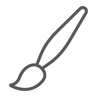 Boya fırçası satırı simgesi, araçları ve sanat, fırça işareti, vektör grafikleri, Doğrusal model beyaz bir arka planda eps 10.