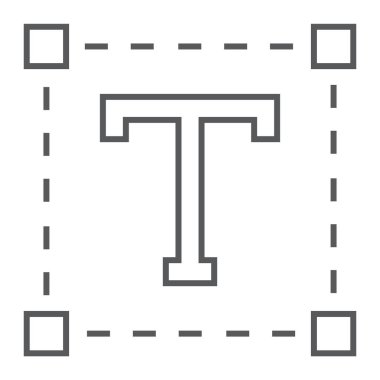 İnce çizgi simgesi, araçları ve tasarım, metin grafik, bir doğrusal model beyaz bir arka planda eps 10 yazın.