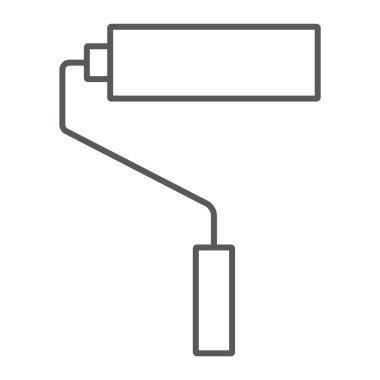 Silindir ince çizgi simgesi, araçları ve tasarım, işareti, vektör grafikleri, Doğrusal model beyaz bir arka planda eps 10 boyama.