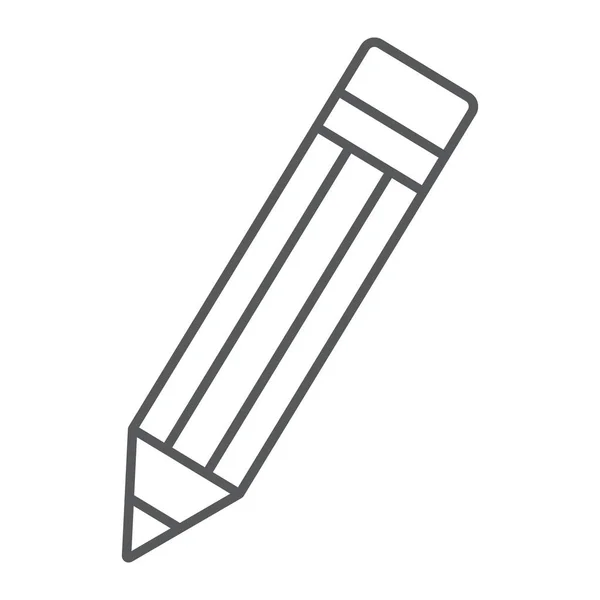 Dunne lijn potloodpictogram, tools en design, pen ondertekenen, vector graphics, een lineair patroon op een witte achtergrond, eps 10. — Stockvector