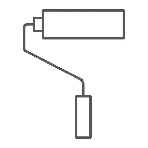 Icône de ligne mince rouleau, outils et conception, signe de coloration, graphiques vectoriels, un motif linéaire sur un fond blanc, eps 10 . — Image vectorielle