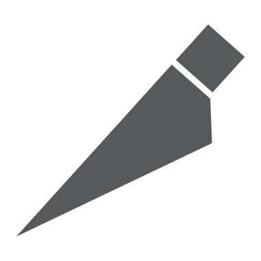 Dilim aracı glif simgesi, araçları ve tasarım, kesme işareti, vektör grafikleri, beyaz bir arka planda eps 10 katı bir desen.