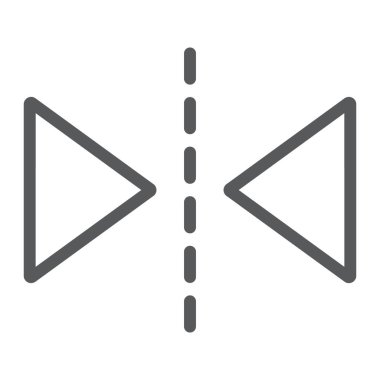 Yansıma aracı satırı simgesi, araçları ve tasarım, ayna işareti, vektör, beyaz bir arka planda eps 10 doğrusal bir desen.