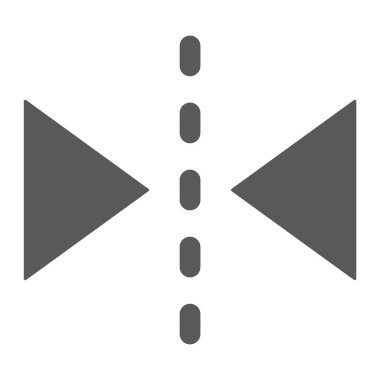 Yansıma aracı glif simgesi, araçları ve vektör grafikleri, beyaz bir arka planda eps 10 katı bir desen tasarımı, ayna işareti,.