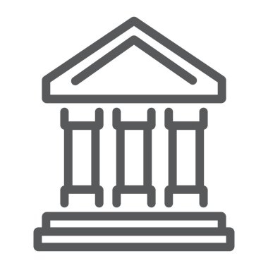 Satırı simgesi, finans ve bankacılık, banka işareti, vektör grafik, bir doğrusal model beyaz bir arka plan üzerinde eps 10 bina banka.