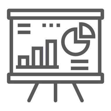 Finansal analiz satırı simgesi, finans ve bankacılık, diyagram işareti, vektör grafik, bir doğrusal model beyaz bir arka planda eps 10.