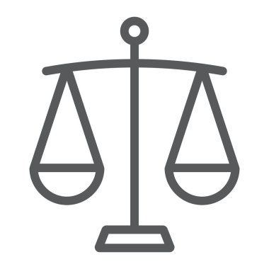 Denge satırı simgesi, finans ve bankacılık, Ölçek işareti, vektör grafikleri, Doğrusal model beyaz bir arka planda eps 10.