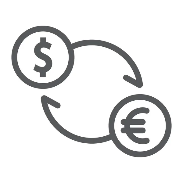 Ikona čáry Exchange, finance a bankovnictví, znak měny, vektorové grafiky, lineární vzor na bílém pozadí, eps 10. — Stockový vektor