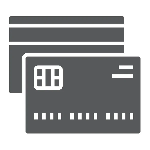 信用卡标志符号, 金融和银行, 卡片符号, 矢量图形, 在白色背景上的实心图案, eps 10. — 图库矢量图片