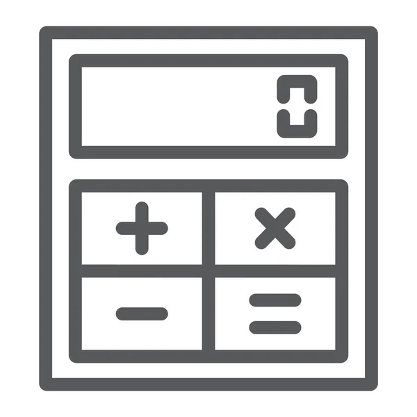 Online calcolatrice linea icona, finanza e bancario, segno calcolatrice, grafica vettoriale, un modello lineare su uno sfondo bianco, eps 10 . — Vettoriale Stock