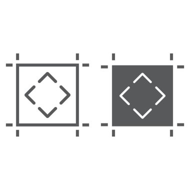 Çalışma yüzeyi satırı ve glif simgesi, araçları ve tasarım, Yönetim Kurulu üye, vektör grafikleri, Doğrusal model beyaz bir arka planda eps 10.