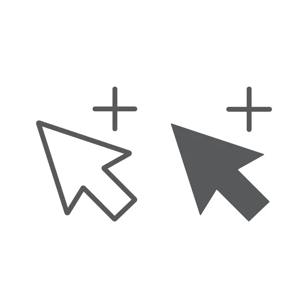 Línea de herramientas de selección de grupo e icono de glifo, herramientas y diseño, signo de flecha, gráficos vectoriales, un patrón lineal sobre un fondo blanco, eps 10 . — Archivo Imágenes Vectoriales