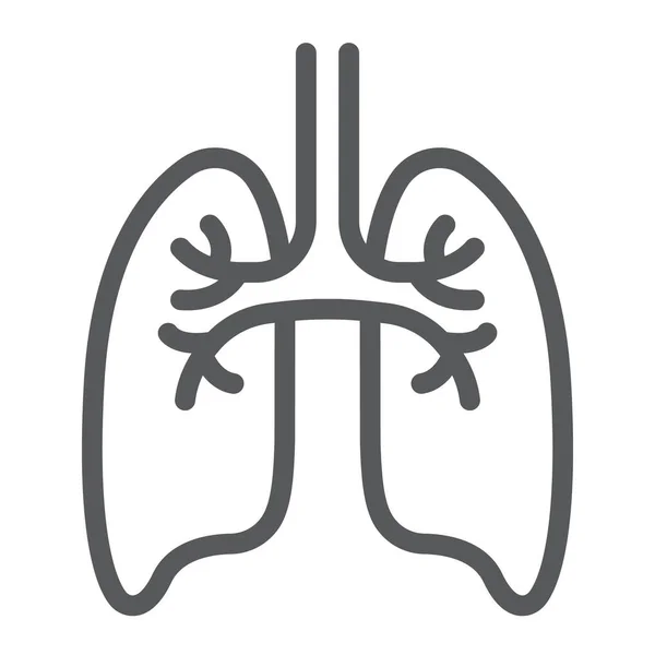 Lungs line icon, anatomy and biology, pulmonology sign, vector graphics, a linear pattern on a white background, eps 10. — Stock Vector