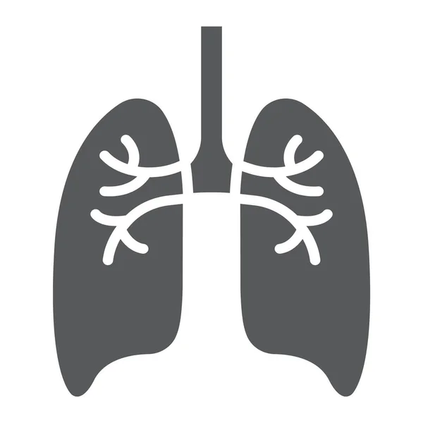 Icona del glifo polmonare, anatomia e biologia, segno polmonare, grafica vettoriale, un modello solido su sfondo bianco, eps 10 . — Vettoriale Stock