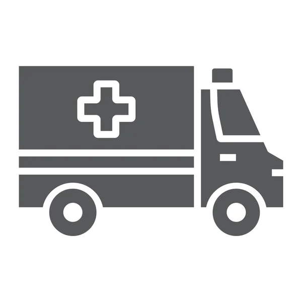 Ambulans glyph ikon, nöd- och sjukhus, transport tecken, vektorgrafik, ett fast mönster på en vit bakgrund, eps 10. — Stock vektor