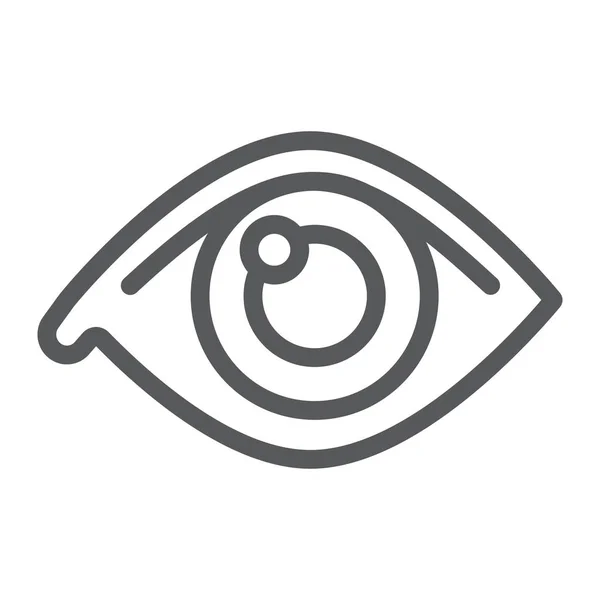 Icono de la línea ocular, anatomía y biología, signo oftalmológico, gráficos vectoriales, un patrón lineal sobre un fondo blanco, eps 10 . — Vector de stock