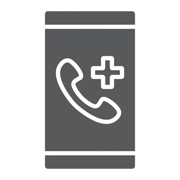 Icono de glifo de llamada de emergencia, médico y de servicio, signo de apoyo médico, gráficos vectoriales, un patrón sólido sobre un fondo blanco, eps 10 . — Vector de stock