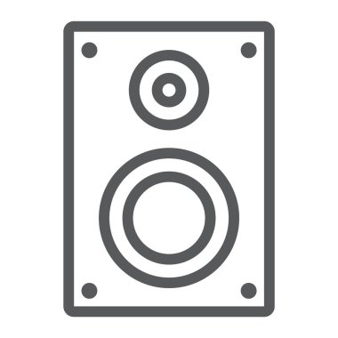 Ses hoparlör satırı simgesi, elektronik ve dijital, hoparlör işaret, vektör grafikleri, Doğrusal model beyaz bir arka planda eps 10.