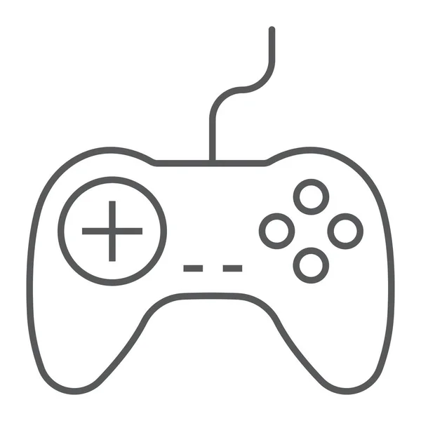 Gamepad thin line icon, elektronik und gerät, game controller sign, vektorgrafik, ein lineares muster auf weißem hintergrund, Folge 10. — Stockvektor