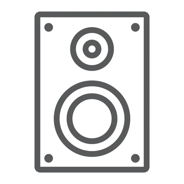 Icône de ligne de haut-parleur sonore, électronique et numérique, signe de haut-parleur, graphiques vectoriels, un motif linéaire sur un fond blanc, eps 10 . — Image vectorielle