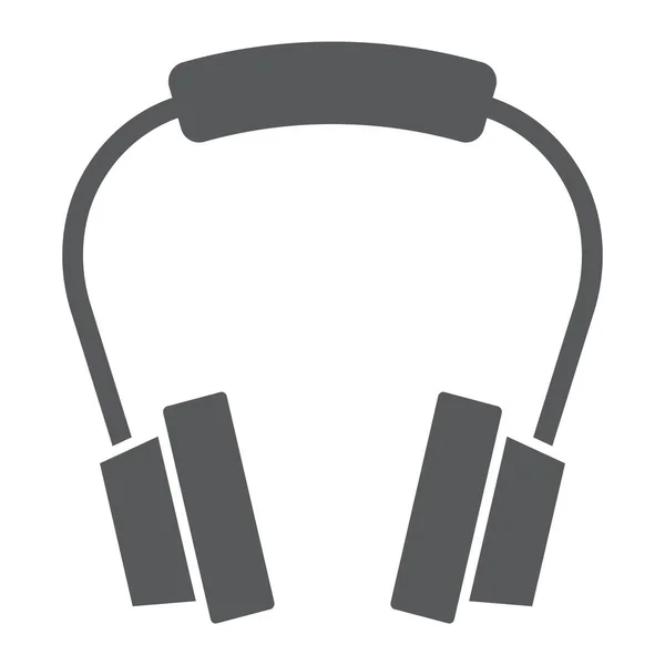 Hörlurar glyph ikon, hörluren och musik, headset tecken, vektorgrafik, ett fast mönster på en vit bakgrund, eps 10. — Stock vektor