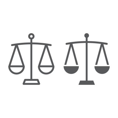 Balance line and glyph icon, finance and banking, scale sign, vector graphics, a linear pattern on a white background, eps 10. vector