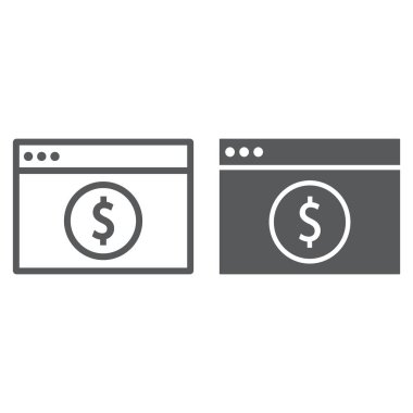 Satır ve karakter simgesi, finans ve bankacılık, ödeme işareti, vektör grafikleri, Doğrusal model beyaz bir arka planda eps 10 online bankacılık.