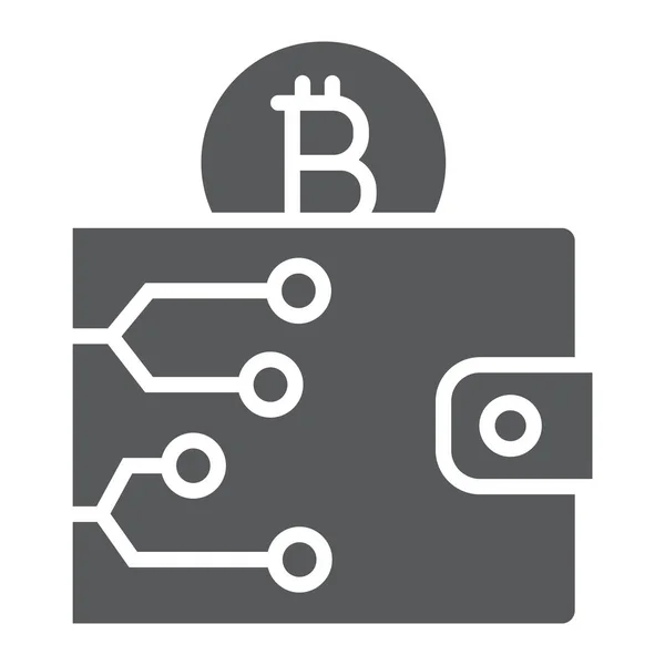 Bitcoin wallet glyph icon, money and finance, cash sign, vector graphics, a solid pattern on a white background, eps 10. — Stock Vector