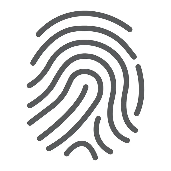 Cryptographic signature line icon, security and identity, fingerprint sign, vector graphics, a linear pattern on a white background, eps 10. — Stock Vector