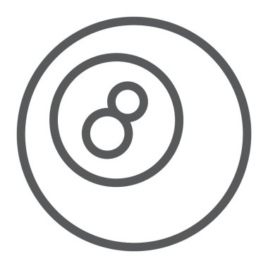 Havuz topu satırı simgesi, oyun ve spor, işareti, vektör grafikleri, Doğrusal model beyaz bir arka planda eps 10 top.