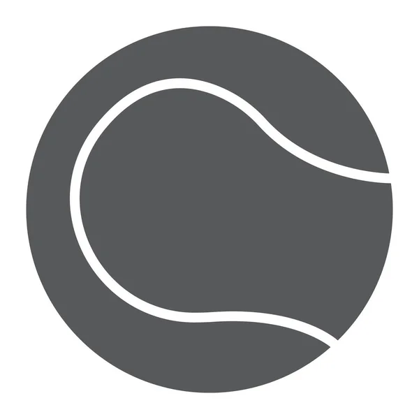 Tennis boll glyph ikon, spel och sport, ball tecken, vektorgrafik, ett fast mönster på en vit bakgrund, eps 10. — Stock vektor