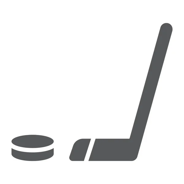 Hokejové ikony glyfů, hra a sport, hokej stick znamení, vektorové grafiky, solidní vzor na bílém podkladu, eps 10. — Stockový vektor