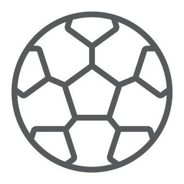 Futbol topu satırı simgesi, oyun ve spor, futbol topu işareti, vektör grafikleri, Doğrusal model beyaz bir arka planda eps 10.