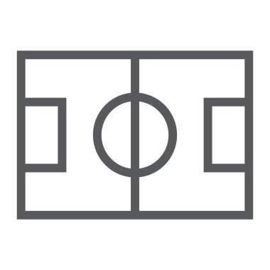 Futbol alanı satırı simgesi, oyun ve spor, alan işareti, vektör grafikleri, Doğrusal model beyaz bir arka planda eps 10 oynamak.