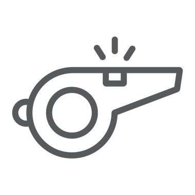 Islık satırı simgesi, oyun ve spor, işareti, vektör grafikleri, Doğrusal model beyaz bir arka planda eps 10 hakem.