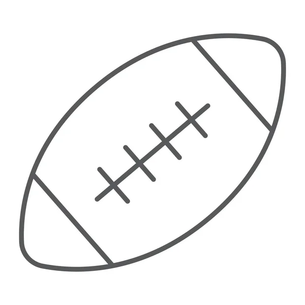 American Football Ball Thin Line Symbol, Spiel und Sport, Ballzeichen, Vektorgrafik, ein lineares Muster auf weißem Hintergrund, Folge 10. — Stockvektor