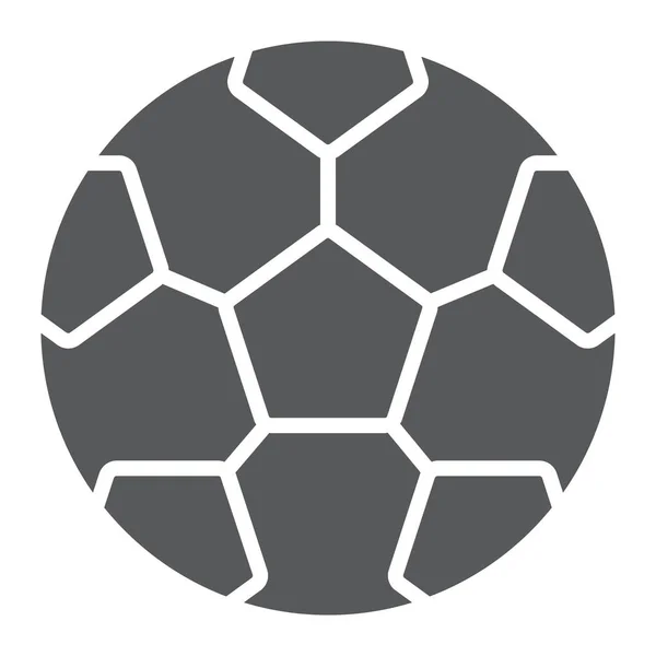 Icono de glifo de pelota de fútbol, juego y deporte, signo de pelota de fútbol, gráficos vectoriales, un patrón sólido sobre un fondo blanco, eps 10 . — Vector de stock