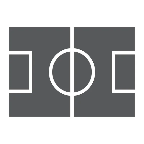 Campo de fútbol icono de glifo, juego y deporte, signo de campo de juego, gráficos vectoriales, un patrón sólido sobre un fondo blanco, eps 10 . — Vector de stock