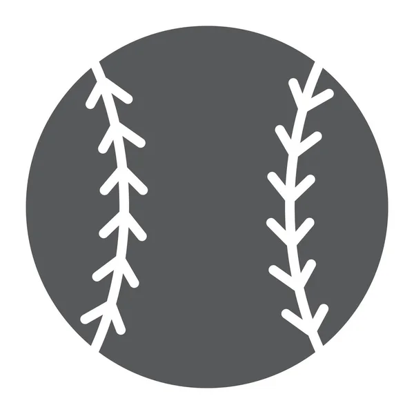 Béisbol bola glifo icono, juego y deporte, signo de bola, gráficos vectoriales, un patrón sólido sobre un fondo blanco, eps 10 . — Archivo Imágenes Vectoriales