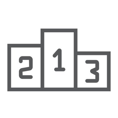 Podyum satırı simgesi, ödül ve kazanmak, Kaide işareti, vektör grafikleri, Doğrusal model beyaz bir arka planda eps 10 spor.