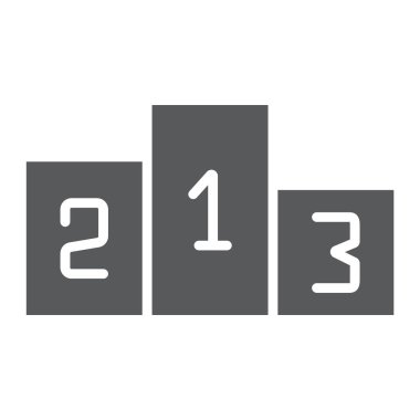 Podyum glif simgesi, ödül ve kazanmak, Kaide işareti, vektör grafikleri, beyaz bir arka planda eps 10 katı bir desen spor.