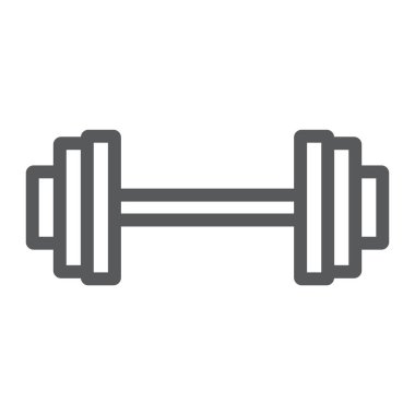 Halter satırı simgesi, spor salonu ve spor, halter işareti, vektör grafik, bir doğrusal model beyaz bir arka planda eps 10.