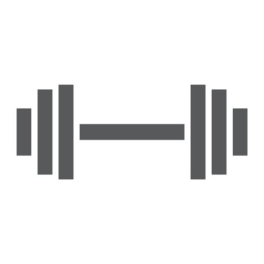 Halter glif simgesi, spor salonu ve spor, halter işareti, vektör grafikleri, beyaz bir arka planda eps 10 katı bir desen.