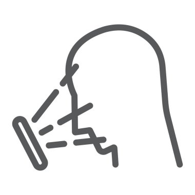 Kimliği satırı simgesi yüz, yüz tanıma ve yüz tanıma, yüz tarama işareti, vektör grafikleri, Doğrusal model beyaz bir arka planda eps 10.